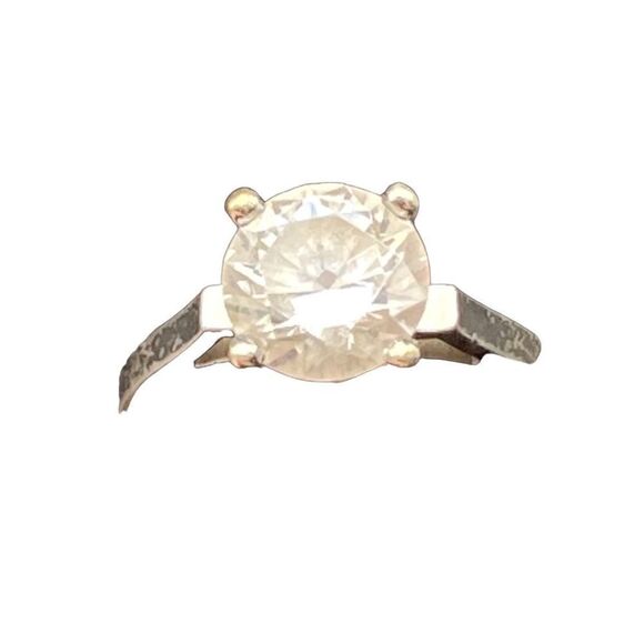 Two karat round CZ simulated diamond ring  size 6 - Picture 2 of 7